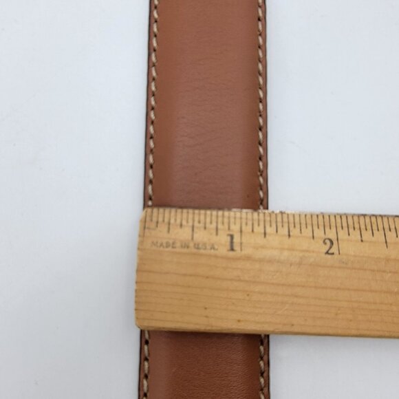 NWOT Men’s Full Grain Genuine Leather Belt‎  Casual Dress Caramel Brown Color 42 - Picture 4 of 5
